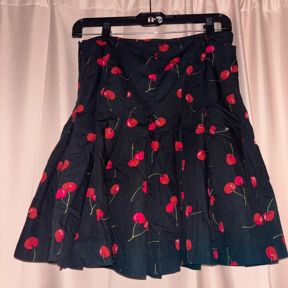 Pleated Cherry Skirt